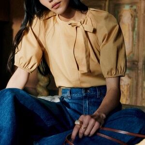 NWT Sezane - Florica blouse, beige, size 40 (US8)